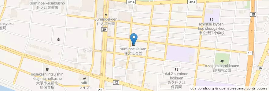 Mapa de ubicacion de 大阪市立住之江図書館 en 일본, 오사카부, 오사카, 住之江区.