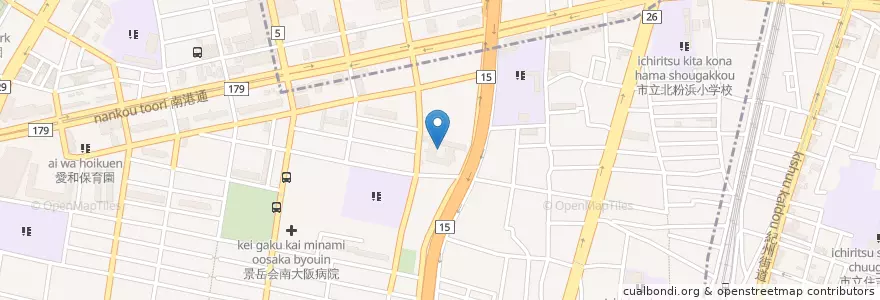 Mapa de ubicacion de 大阪市立住吉市民病院 en 日本, 大阪府, 大阪市, 住之江区.