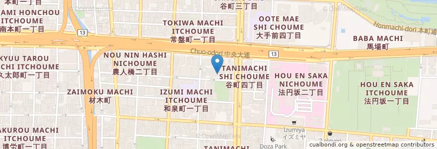 Mapa de ubicacion de 大阪市立南大江保育所 en Japan, Osaka Prefecture, Osaka, Chuo.