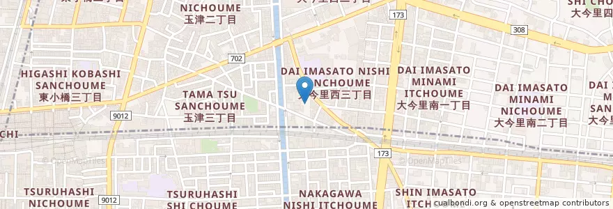 Mapa de ubicacion de 大阪市立大成保育所 en Japan, Osaka Prefecture, Osaka, Higashinari Ward.