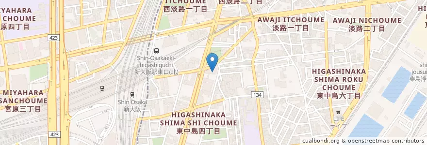 Mapa de ubicacion de 大阪市立日之出第２保育所 en Japón, Prefectura De Osaka, Osaka, 淀川区.