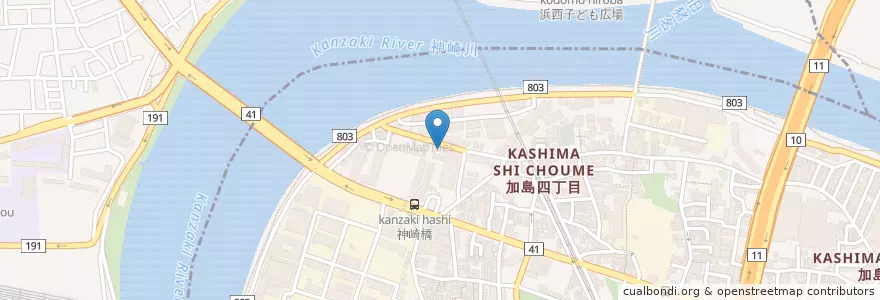 Mapa de ubicacion de 大阪市立西加島保育所 en ژاپن, 兵庫県, 大阪市, 尼崎市.