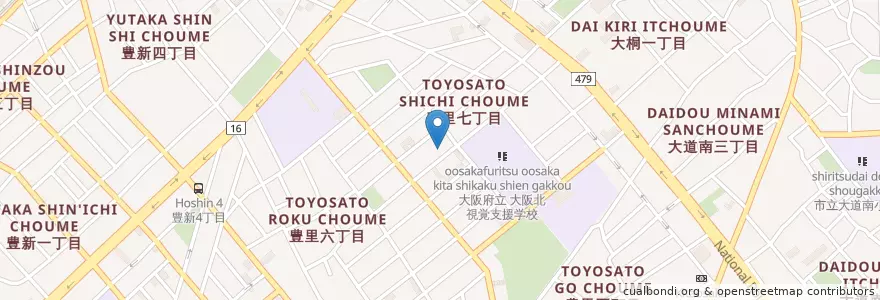 Mapa de ubicacion de 大阪市立豊里第１保育所 en Japan, Osaka Prefecture, Osaka, Higashiyodogawa Ward.