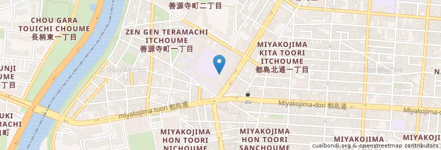 Mapa de ubicacion de 大阪市立都島第二工業高等学校 en Giappone, Prefettura Di Osaka, 大阪市, 都島区.