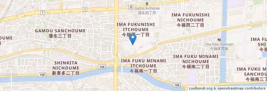 Mapa de ubicacion de 大阪市立鯰江保育所 en 日本, 大阪府, 大阪市, 城東区.