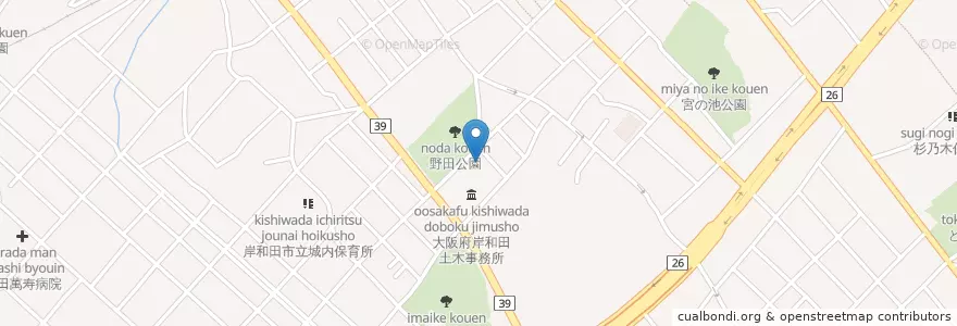 Mapa de ubicacion de 大阪府岸和田保健所 en Japão, 大阪府, 岸和田市.