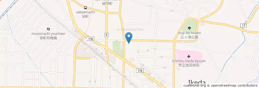 Mapa de ubicacion de 大阪府豊能府税事務所 en Japon, Préfecture D'Osaka, 池田市.