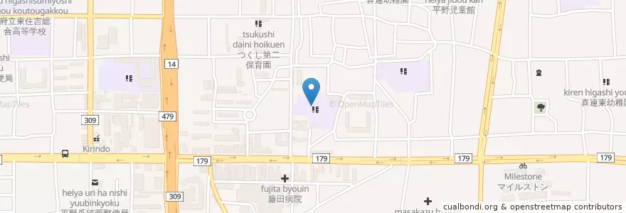 Mapa de ubicacion de 大阪教育大学附属養護学校 en 日本, 大阪府, 大阪市, 平野区.
