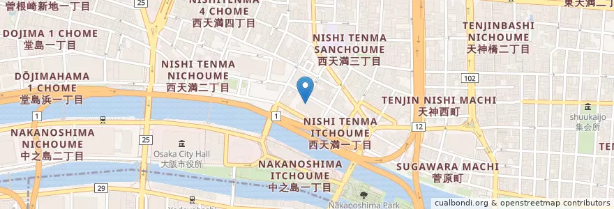 Mapa de ubicacion de 大阪法務局北出張所 en اليابان, أوساكا, أوساكا, 北区.