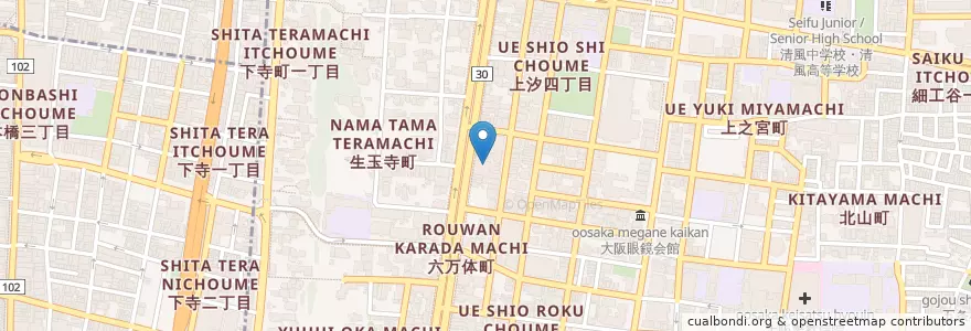 Mapa de ubicacion de 大阪法務局天王寺出張所 en 日本, 大阪府, 大阪市, 天王寺区.