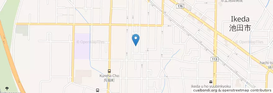 Mapa de ubicacion de 大阪法務局池田出張所 en Japan, 大阪府, 池田市.