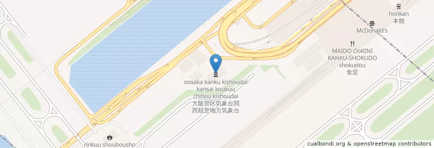Mapa de ubicacion de 大阪管区気象台関西航空地方気象台 en Japan, Osaka Prefecture, Sennan County, Tajiri.