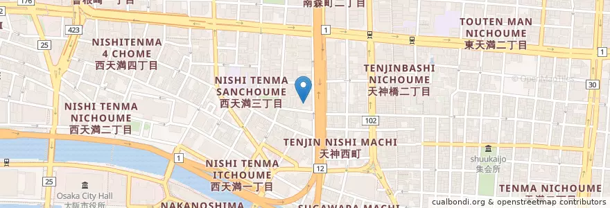 Mapa de ubicacion de 大阪西天満郵便局 en ژاپن, 大阪府, 大阪市, 北区.