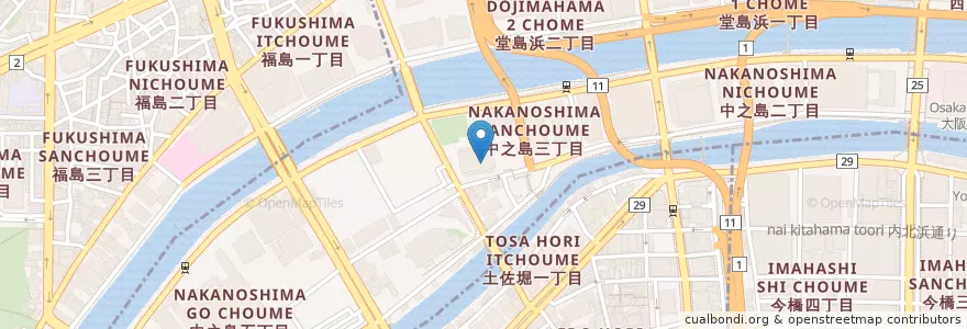 Mapa de ubicacion de 大阪関電ビル内郵便局 en Japan, Osaka Prefecture, Osaka, Kita Ward.