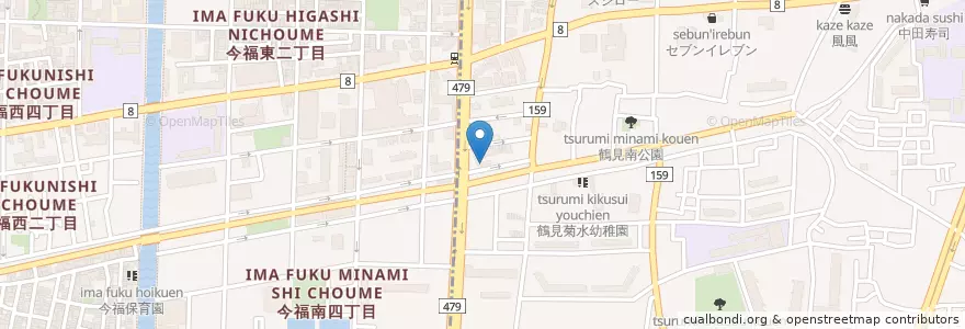 Mapa de ubicacion de 大阪鶴見郵便局 en Japón, Prefectura De Osaka, Osaka, 城東区.