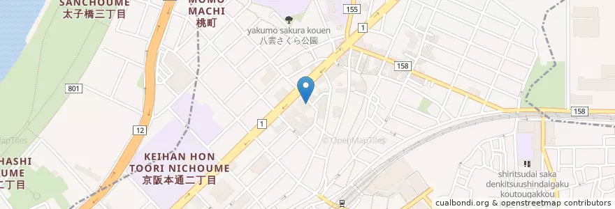 Mapa de ubicacion de 守口警察署 en 日本, 大阪府, 守口市.