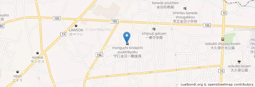 Mapa de ubicacion de 守口金田一郵便局 en Japan, Präfektur Osaka, 守口市.