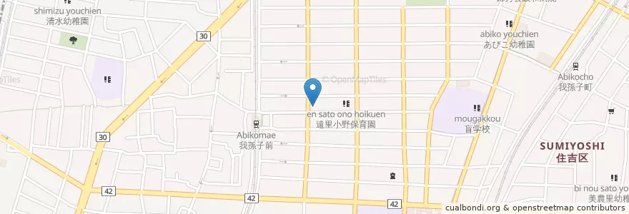 Mapa de ubicacion de 守田会オリオノ病院 en Japonya, 大阪府, 大阪市, 住吉区.