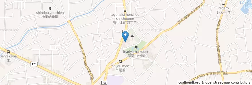 Mapa de ubicacion de 宮山幼稚園 en Japan, Präfektur Osaka, 豊中市.