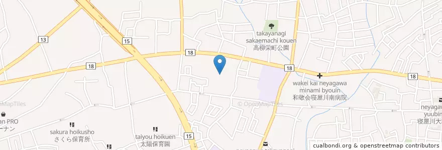 Mapa de ubicacion de 寝屋川なかよし保育園 en Jepun, 大阪府, 寝屋川市.