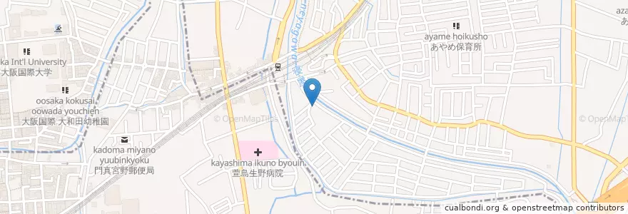Mapa de ubicacion de 寝屋川萱島郵便局 en Japon, Préfecture D'Osaka, Neyagawa.