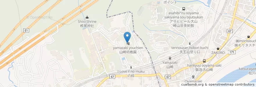 Mapa de ubicacion de 山崎幼稚園 en 日本, 大阪府, 島本町.