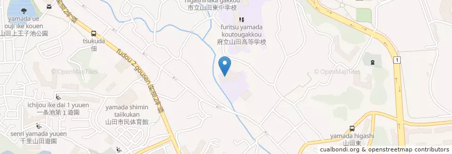 Mapa de ubicacion de 山田第一幼稚園 en Japão, 大阪府, 吹田市.