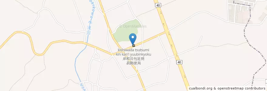 Mapa de ubicacion de 岸和田包近簡易郵便局 en Japan, 大阪府, 岸和田市.