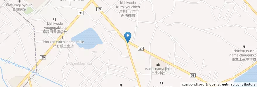 Mapa de ubicacion de 岸和田警察署土生交番 en Japão, 大阪府, 岸和田市.