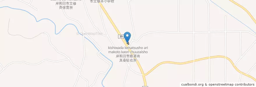 Mapa de ubicacion de 岸和田警察署有真香駐在所 en Japan, Osaka Prefecture, Kishiwada.