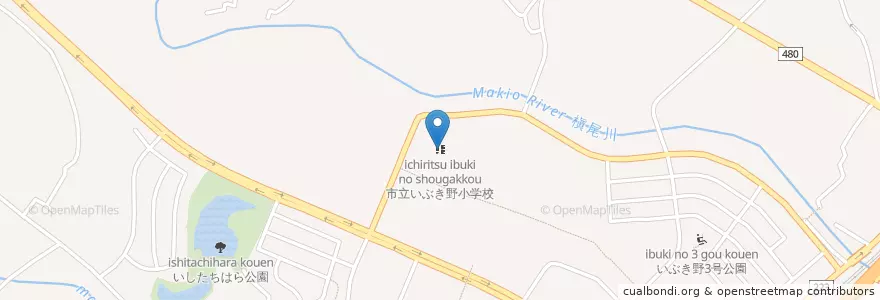 Mapa de ubicacion de 市立いぶき野小学校 en Japon, Préfecture D'Osaka, 和泉市.