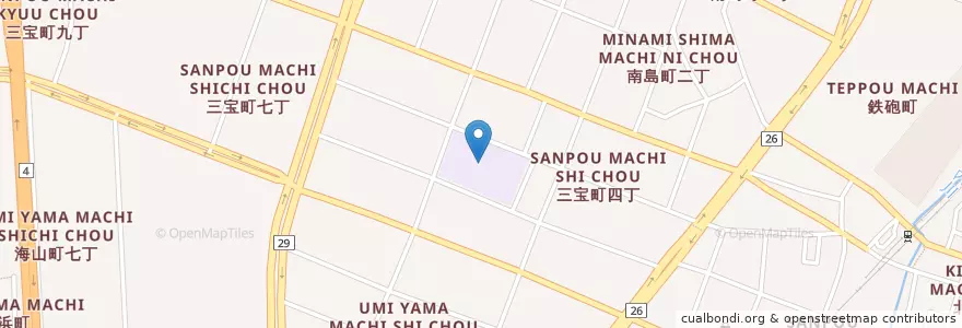 Mapa de ubicacion de 市立三宝小学校 en Jepun, 大阪府, 堺市, 堺区.
