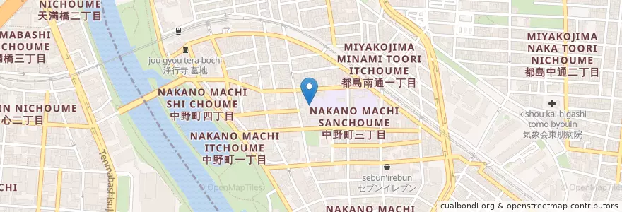 Mapa de ubicacion de 市立中野小学校 en Japon, Préfecture D'Osaka, 大阪市, 都島区.