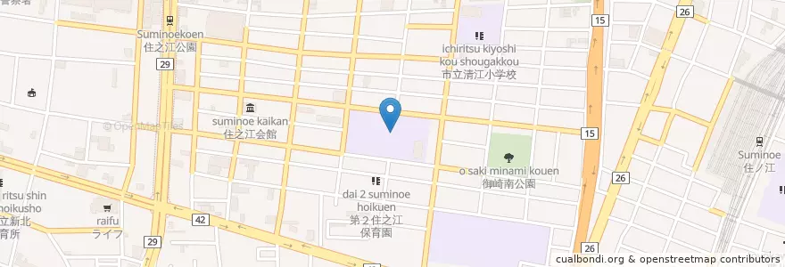 Mapa de ubicacion de 市立住之江中学校 en Япония, Осака, 大阪市, 住之江区.