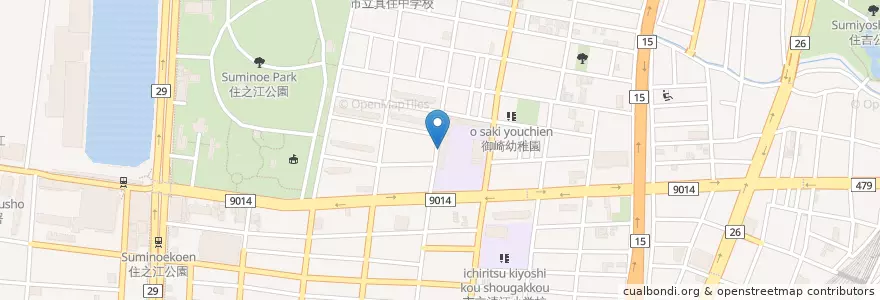 Mapa de ubicacion de 市立住之江小学校 en Japão, 大阪府, 大阪市, 住之江区.
