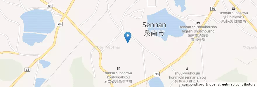 Mapa de ubicacion de 市立信達中学校 en 日本, 大阪府, 泉南市.