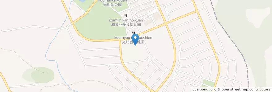 Mapa de ubicacion de 市立光明台南小学校 en Jepun, 大阪府, 和泉市.