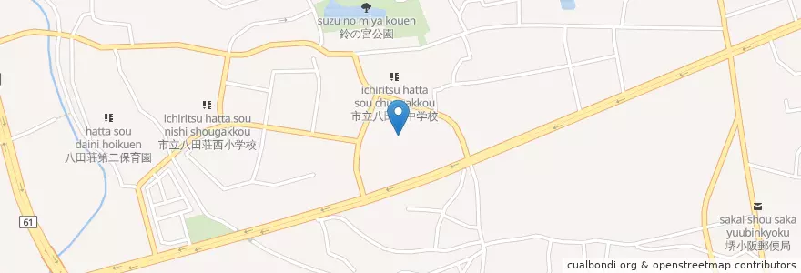 Mapa de ubicacion de 市立八田荘中学校 en Jepun, 大阪府, 堺市, 中区.