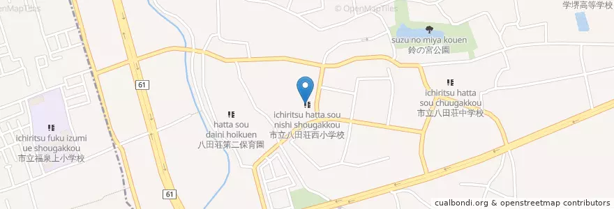 Mapa de ubicacion de 市立八田荘西小学校 en Japão, 大阪府, 堺市, 中区.