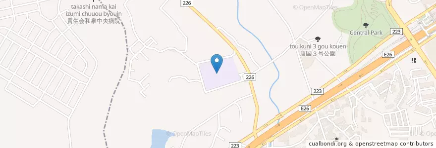 Mapa de ubicacion de 市立北松尾小学校 en Jepun, 大阪府, 和泉市.
