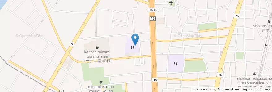 Mapa de ubicacion de 市立南津守小学校 en Japão, 大阪府, 大阪市, 西成区.