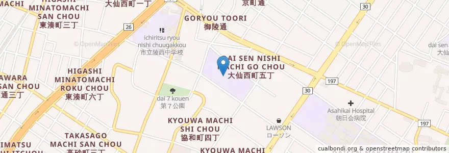 Mapa de ubicacion de 市立大仙西小学校 en 일본, 오사카부, 사카이시, 堺区.