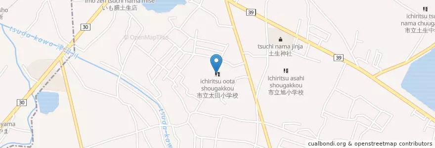 Mapa de ubicacion de 市立太田小学校 en Japan, 大阪府, 岸和田市.
