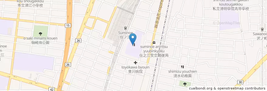 Mapa de ubicacion de 市立安立小学校 en 日本, 大阪府, 大阪市, 住之江区.