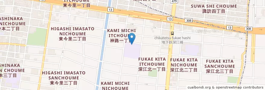 Mapa de ubicacion de 市立宝栄小学校 en Japon, Préfecture D'Osaka, 大阪市, 東成区.