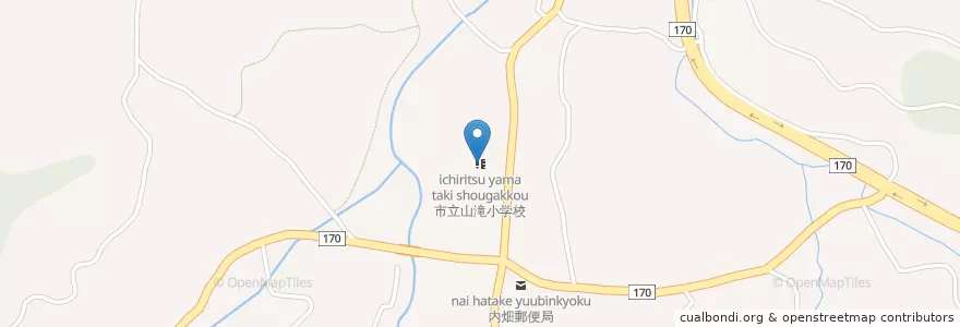 Mapa de ubicacion de 市立山滝小学校 en Japan, 大阪府, 岸和田市.