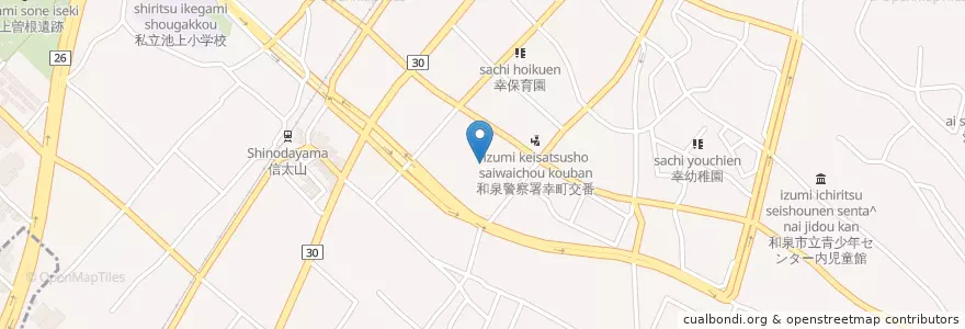 Mapa de ubicacion de 市立幸小学校 en Japonya, 大阪府, 和泉市.