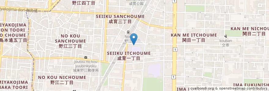 Mapa de ubicacion de 市立成育小学校 en اليابان, أوساكا, أوساكا, 城東区.