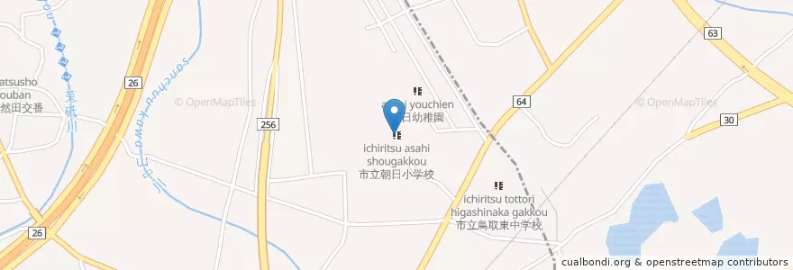 Mapa de ubicacion de 市立朝日小学校 en Japon, Préfecture D'Osaka, 阪南市.