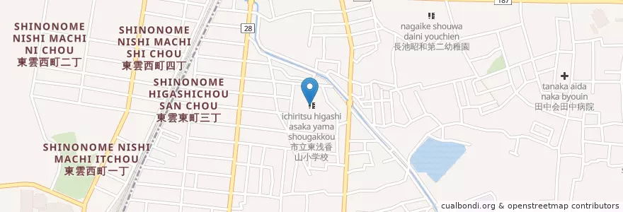 Mapa de ubicacion de 市立東浅香山小学校 en 日本, 大阪府, 堺市.